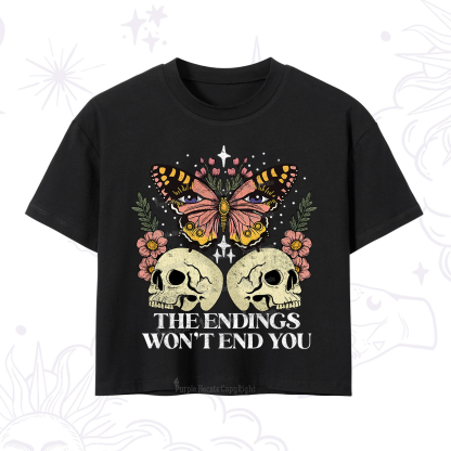 Purplehecate The Endings Won't End You Crop T-Shirt