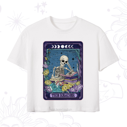 Purplehecate The Reader Tarot Card Crop T-Shirt