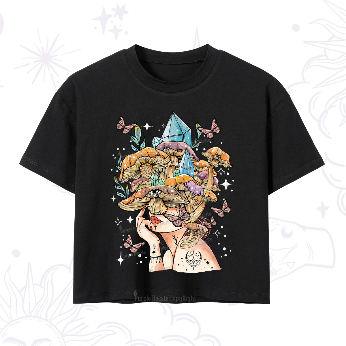 Purplehecate Crystal Goddess Crop T-Shirt
