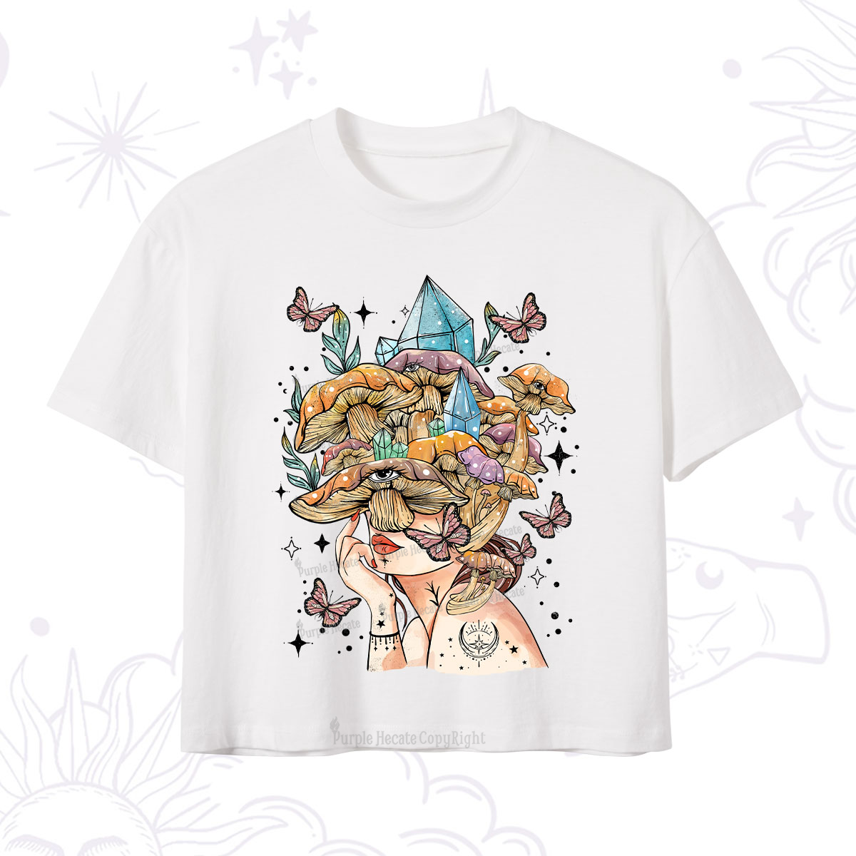 Purplehecate Crystal Goddess Crop T-Shirt