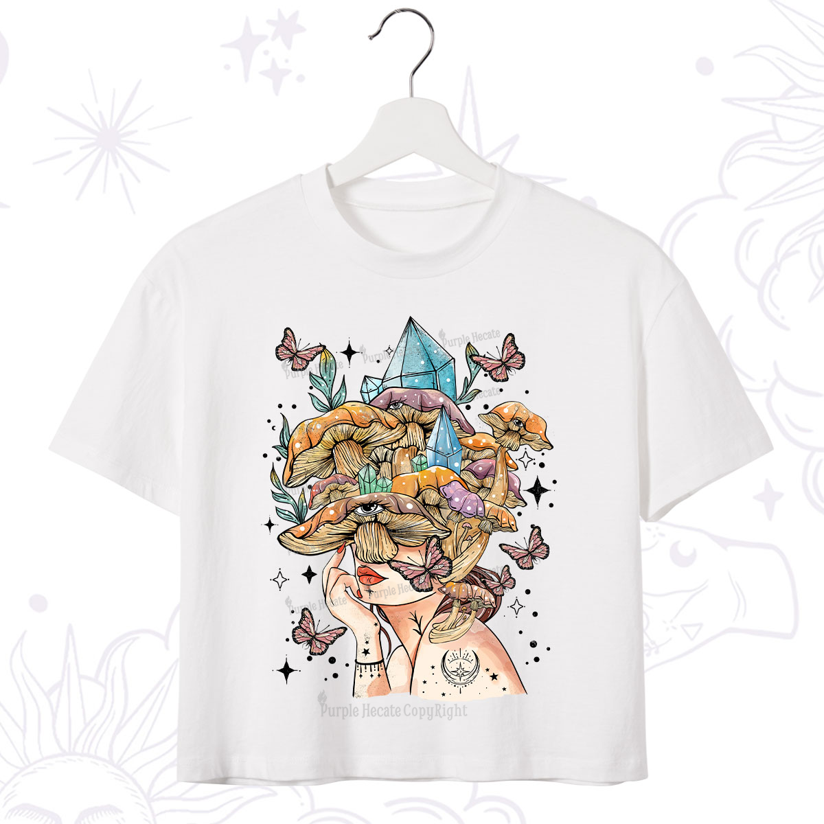 Purplehecate Crystal Goddess Crop T-Shirt