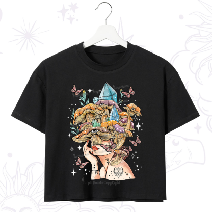 Purplehecate Crystal Goddess Crop T-Shirt