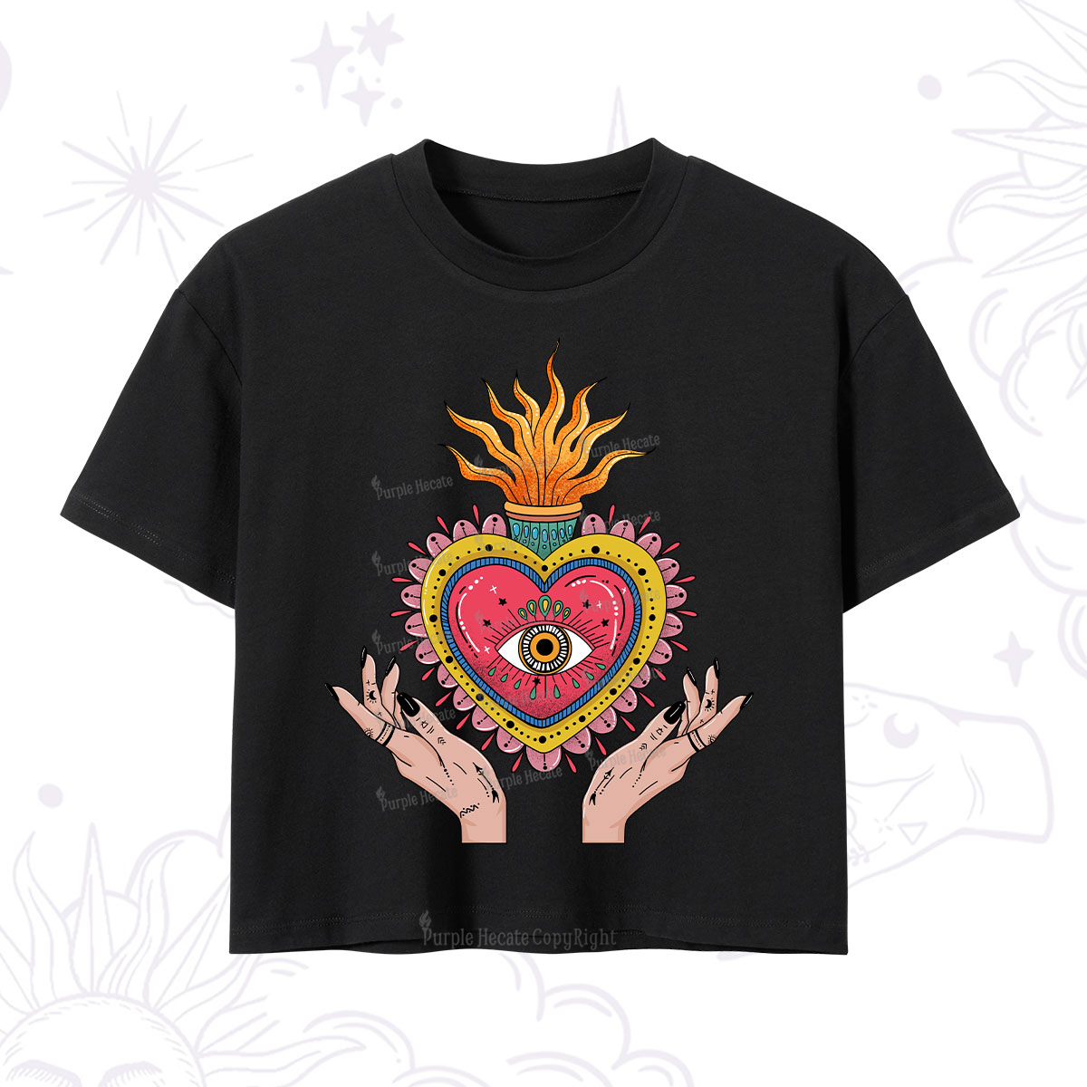 Purplehecate The Fiery Eye Crop T-Shirt