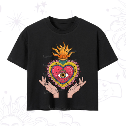 Purplehecate The Fiery Eye Crop T-Shirt