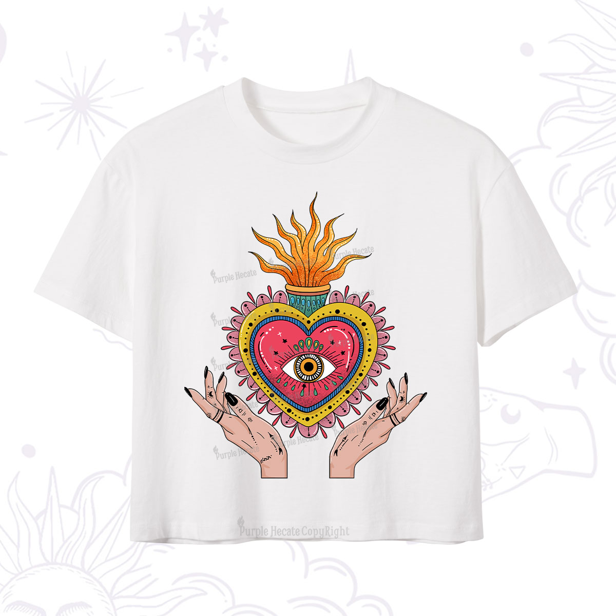 Purplehecate The Fiery Eye Crop T-Shirt
