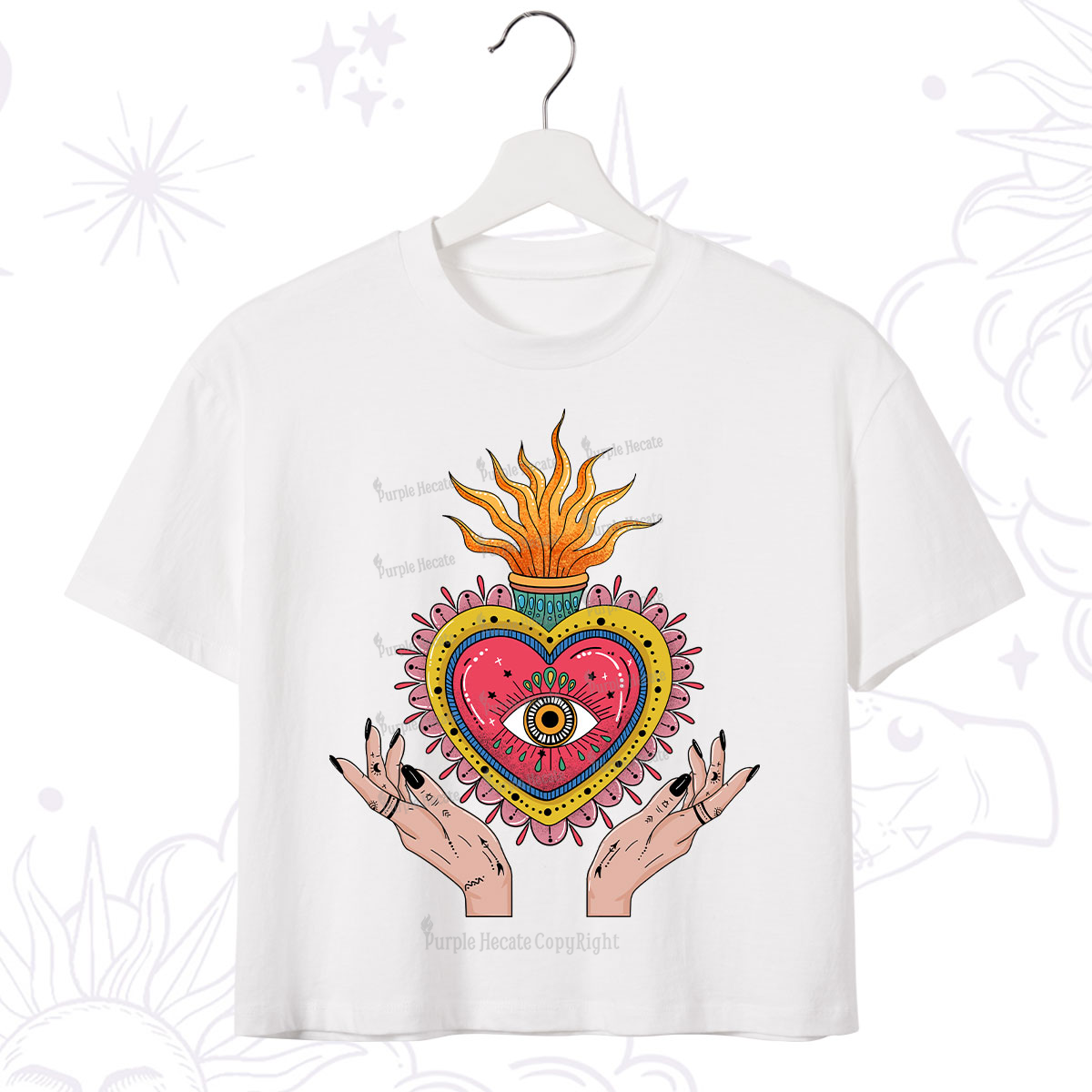 Purplehecate The Fiery Eye Crop T-Shirt