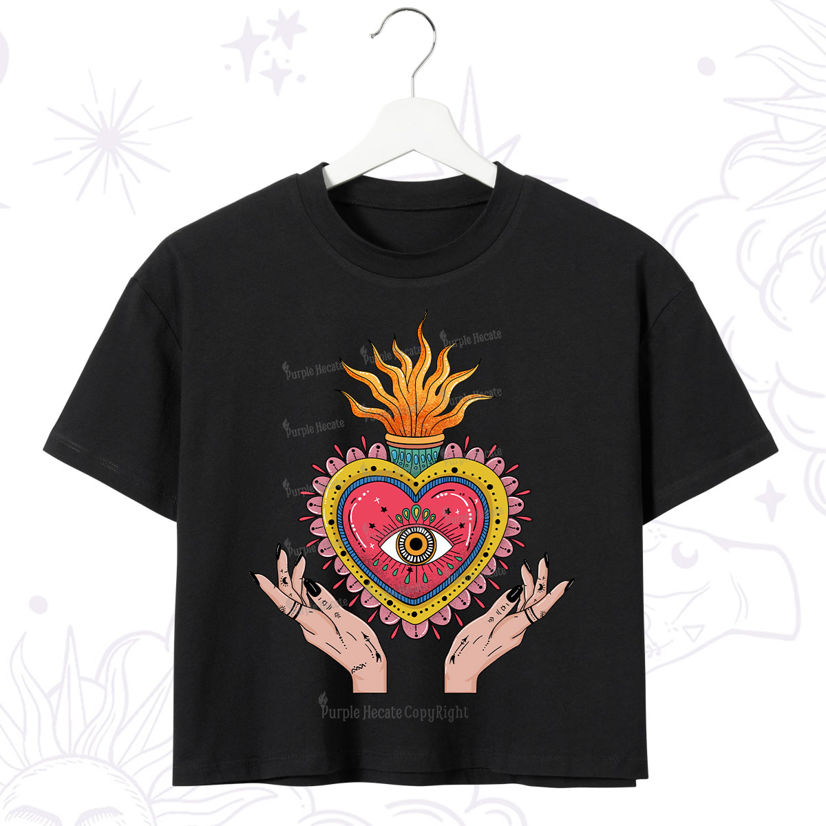 Purplehecate The Fiery Eye Crop T-Shirt