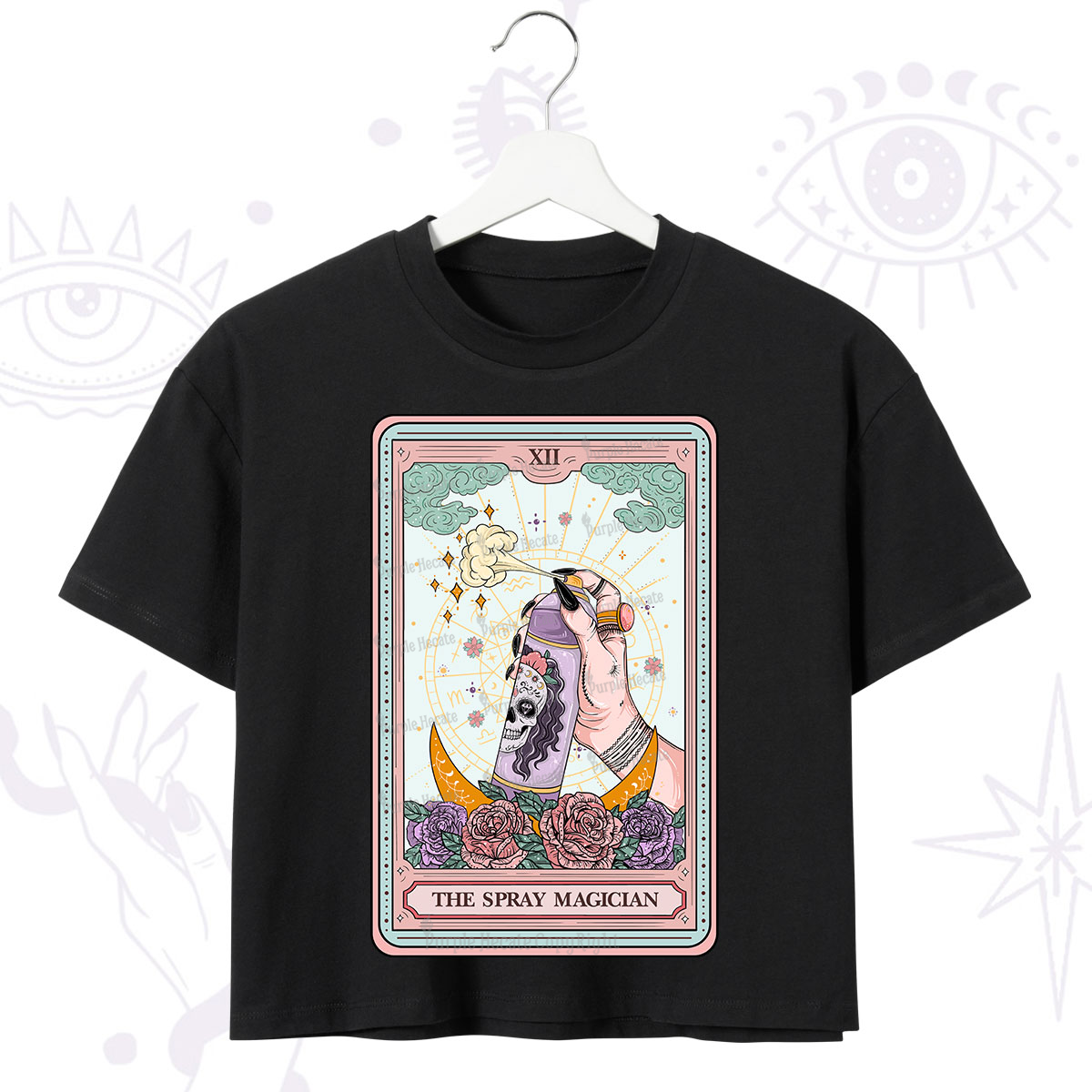 Purplehecate The Spray Magician Tarot Card Crop T-Shirt