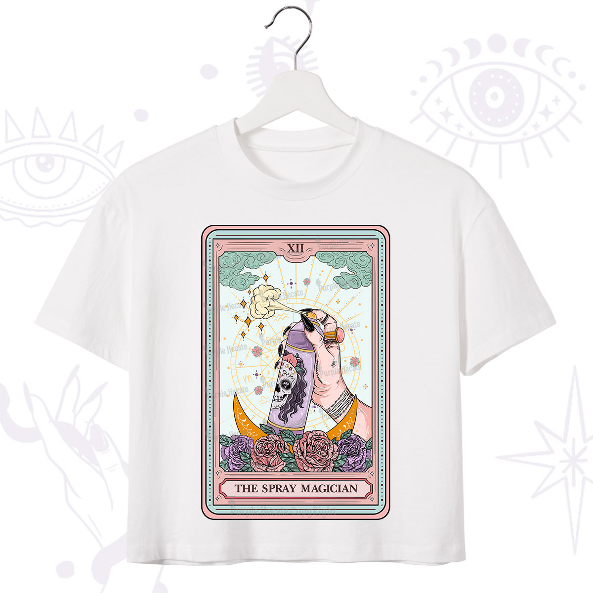Purplehecate The Spray Magician Tarot Card Crop T-Shirt