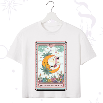 Purplehecate The Midnight Smoker Tarot Crop T-Shirt