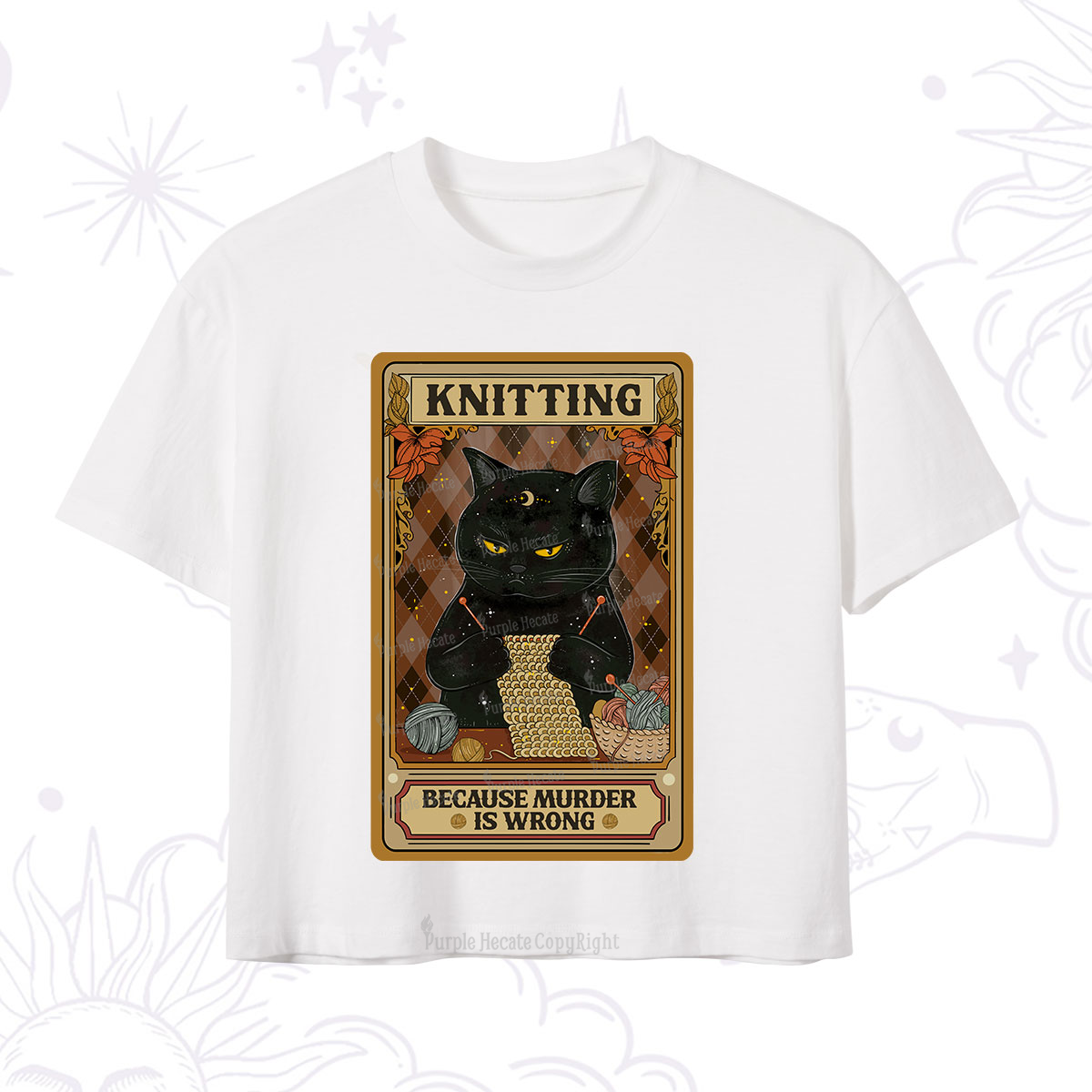 Purplehecate Knitting Because Murder Is Wrong Crop T-Shirt
