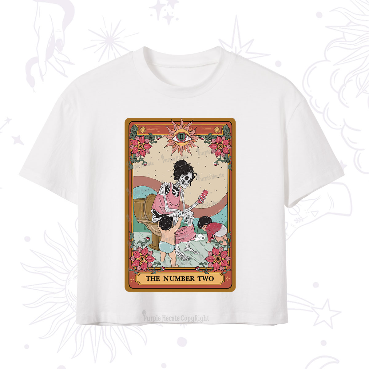 Purplehecate The Number Two Tarot Crop T-Shirt