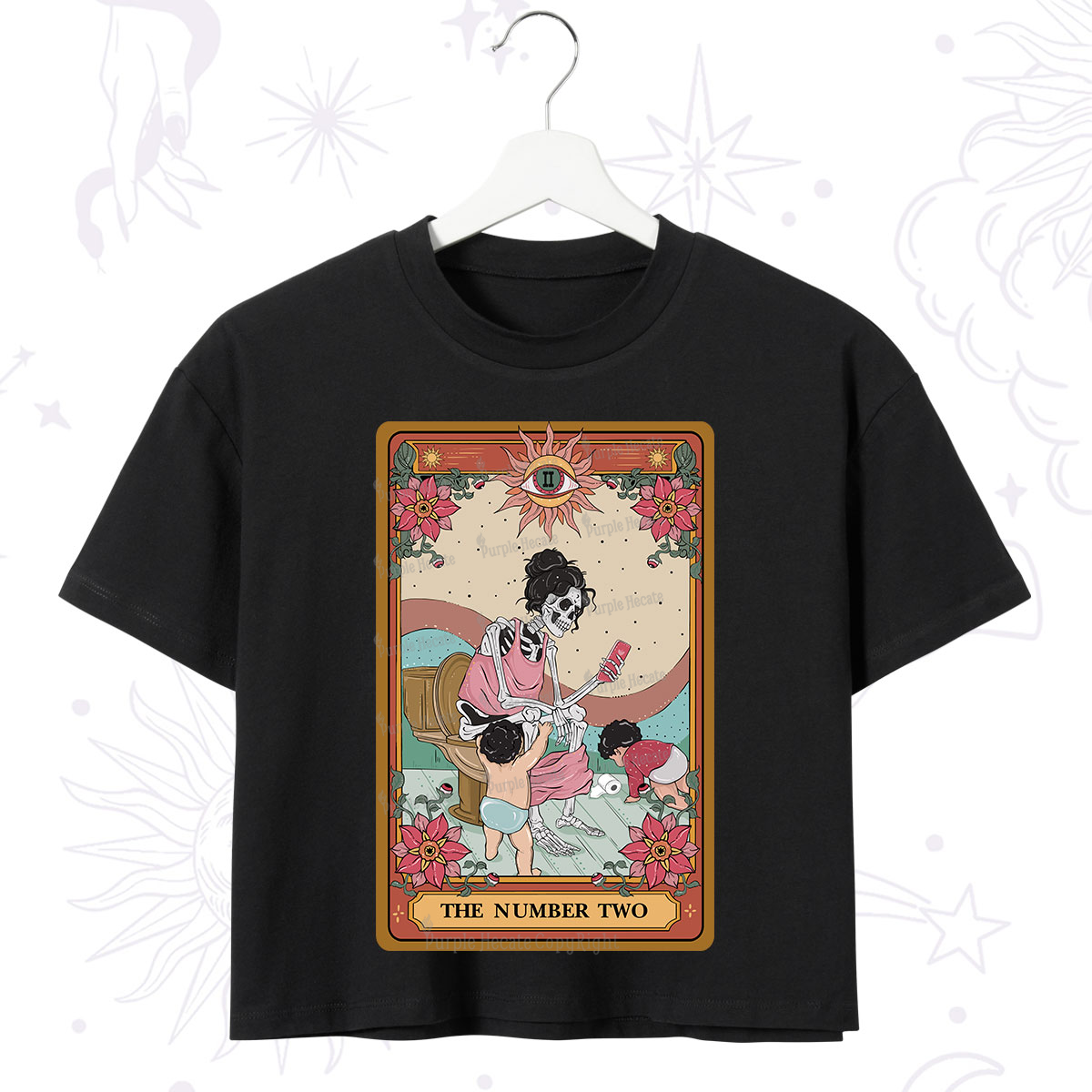 Purplehecate The Number Two Tarot Crop T-Shirt