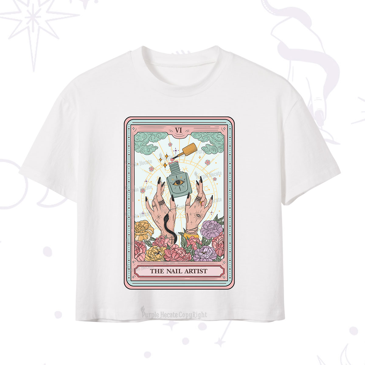 Purplehecate The Nail Artist Life Tarot Crop T-Shirt