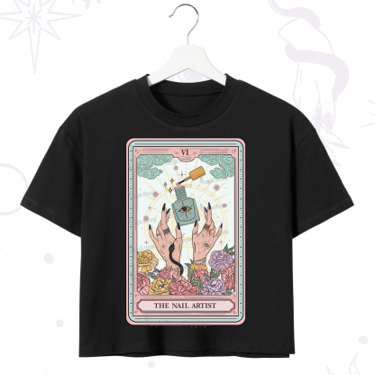Purplehecate The Nail Artist Life Tarot Crop T-Shirt