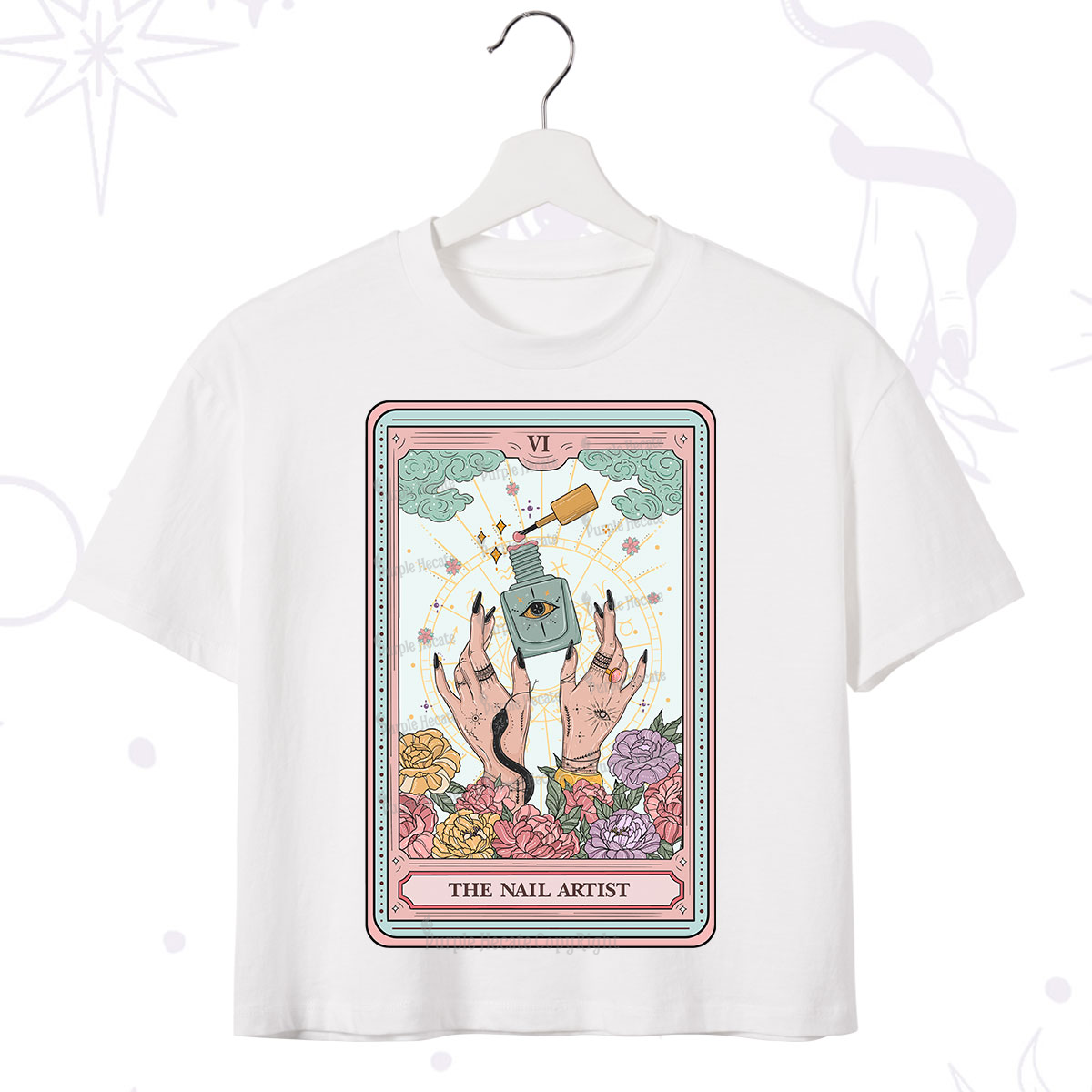 Purplehecate The Nail Artist Life Tarot Crop T-Shirt