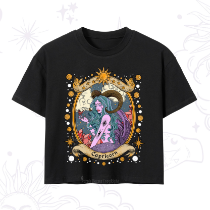 Purplehecate Capricorn Radiance Zodiac Crop T-Shirt