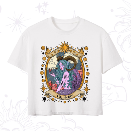 Purplehecate Capricorn Radiance Zodiac Crop T-Shirt