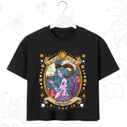 Purplehecate Capricorn Radiance Zodiac Crop T-Shirt