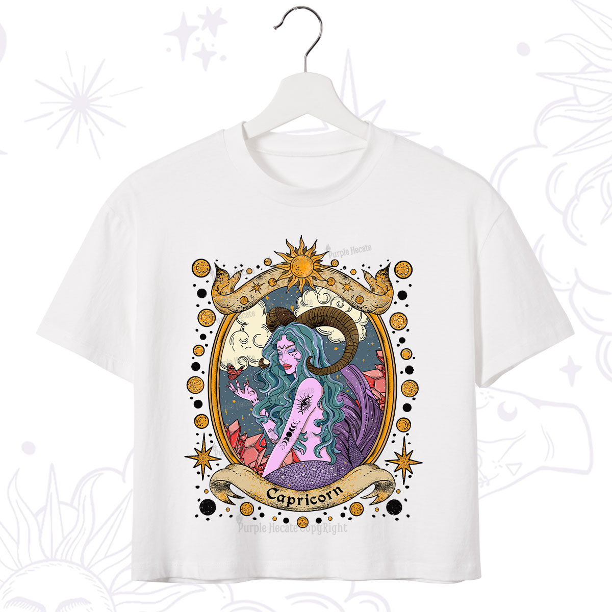 Purplehecate Capricorn Radiance Zodiac Crop T-Shirt