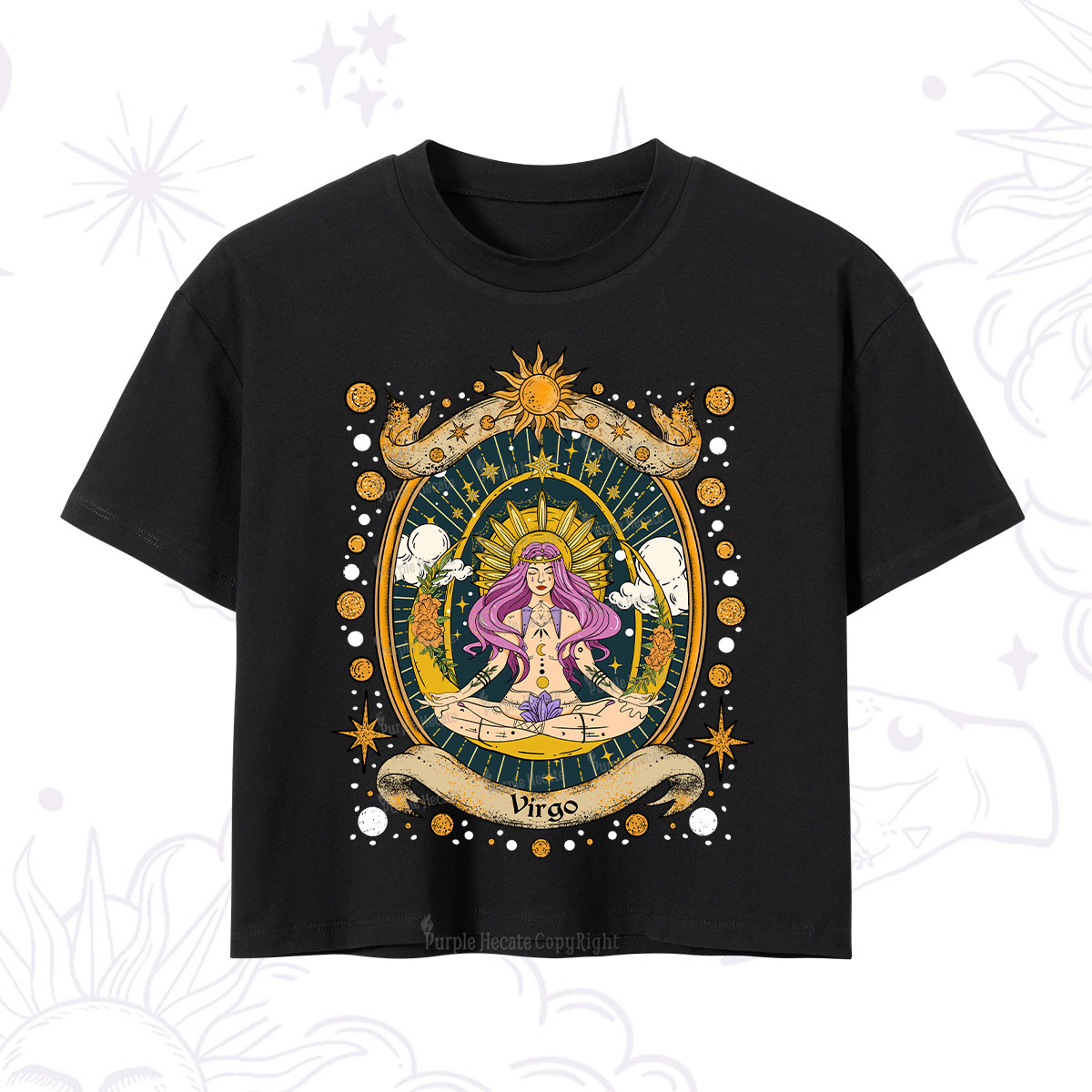 Purplehecate Virgo Radiance Zodiac Crop T-Shirt