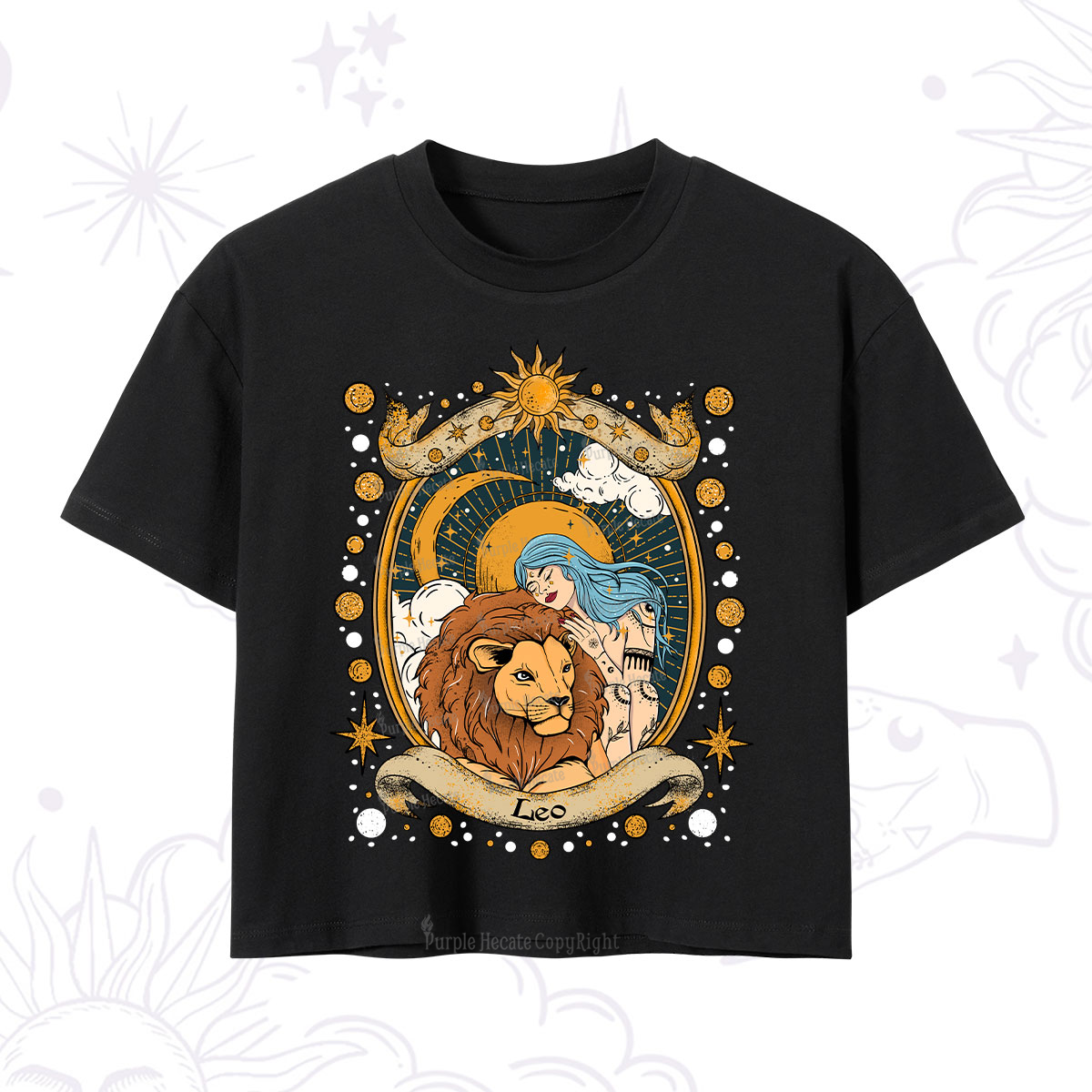 Purplehecate Leo Radiance Zodiac Crop T-Shirt