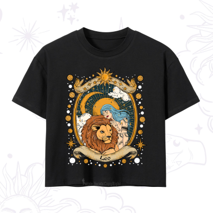 Purplehecate Leo Radiance Zodiac Crop T-Shirt