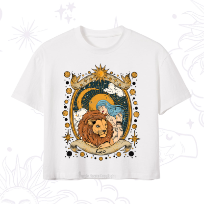 Purplehecate Leo Radiance Zodiac Crop T-Shirt