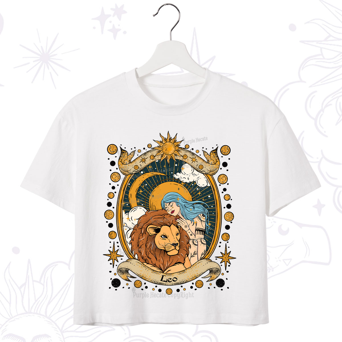 Purplehecate Leo Radiance Zodiac Crop T-Shirt