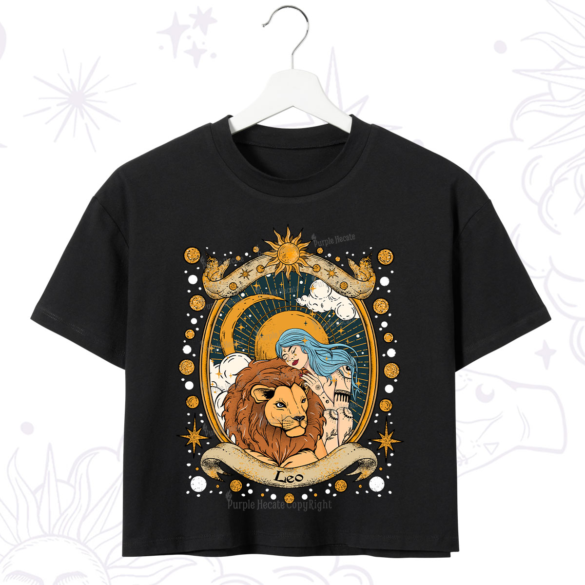 Purplehecate Leo Radiance Zodiac Crop T-Shirt