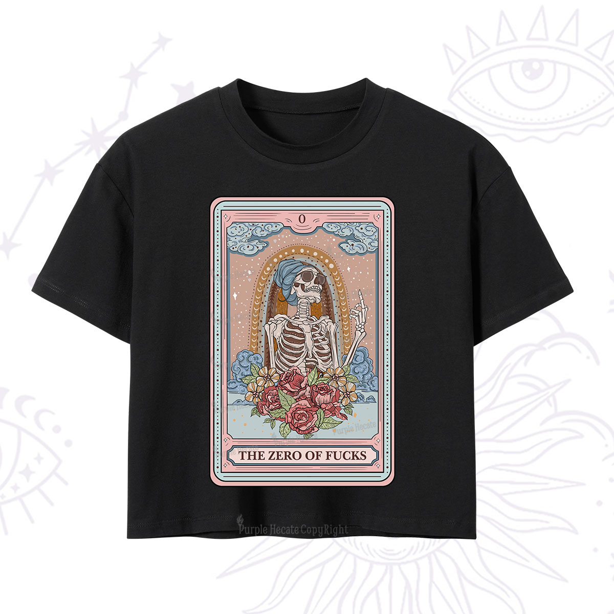 Purplehecate The Zero Of Fucks Tarot Card Crop T-Shirt
