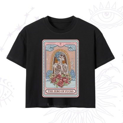 Purplehecate The Zero Of Fucks Tarot Card Crop T-Shirt