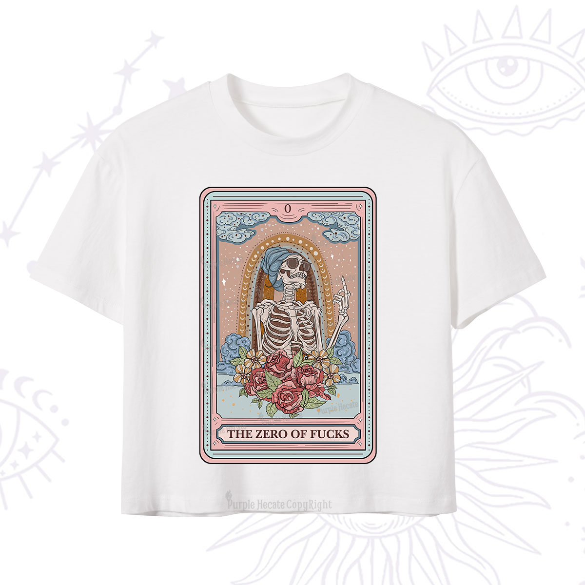 Purplehecate The Zero Of Fucks Tarot Card Crop T-Shirt
