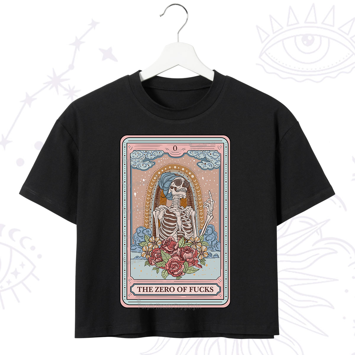 Purplehecate The Zero Of Fucks Tarot Card Crop T-Shirt