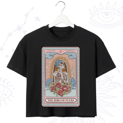 Purplehecate The Zero Of Fucks Tarot Card Crop T-Shirt