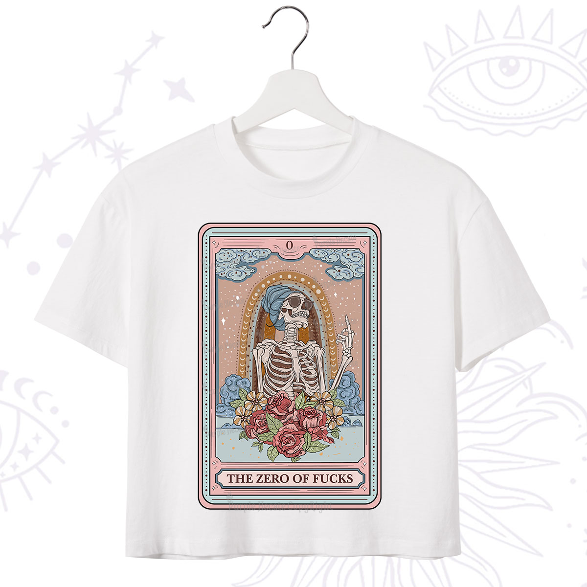 Purplehecate The Zero Of Fucks Tarot Card Crop T-Shirt