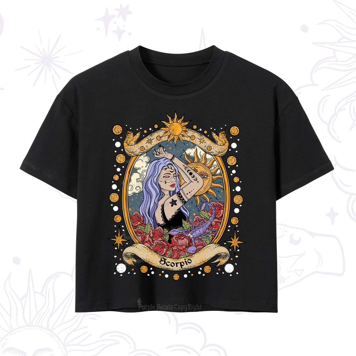 Purplehecate Scorpio Radiance Zodiac Crop T-Shirt