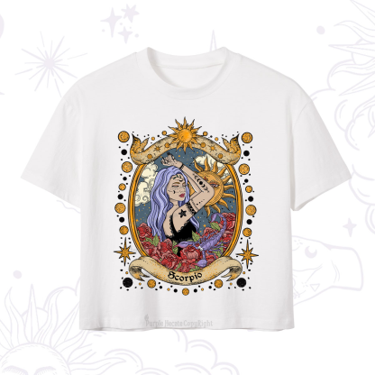 Purplehecate Scorpio Radiance Zodiac Crop T-Shirt