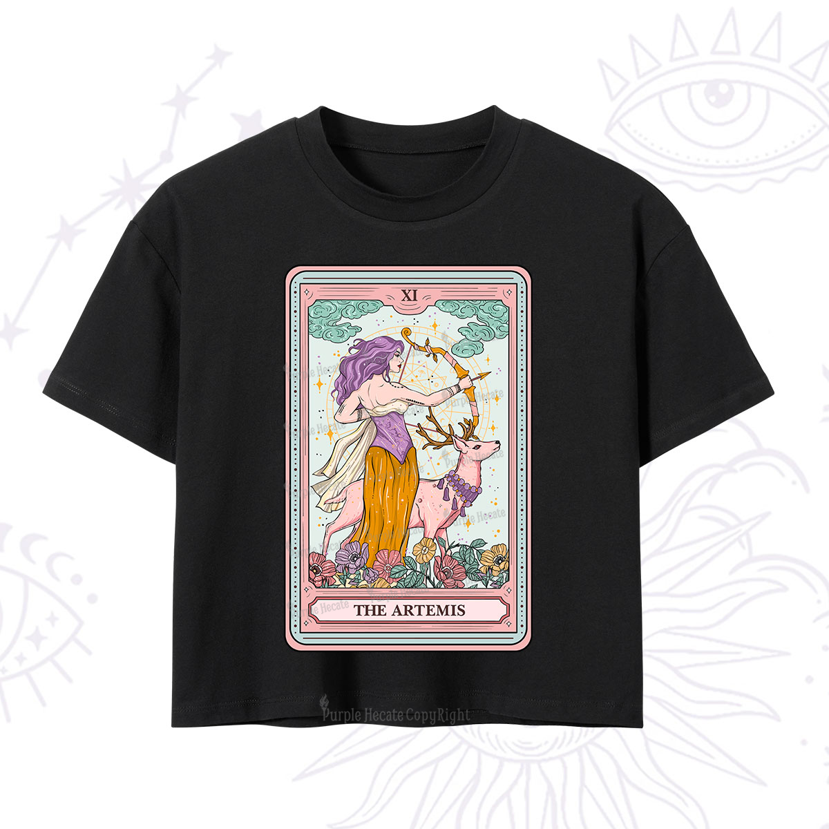 Purplehecate The Artemis Tarot Card Crop T-Shirt