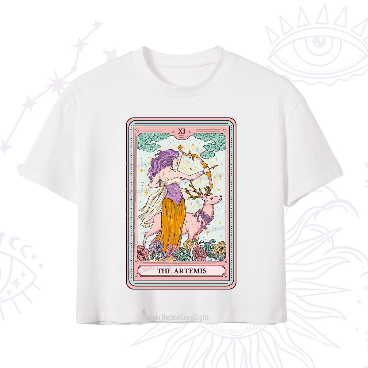 Purplehecate The Artemis Tarot Card Crop T-Shirt