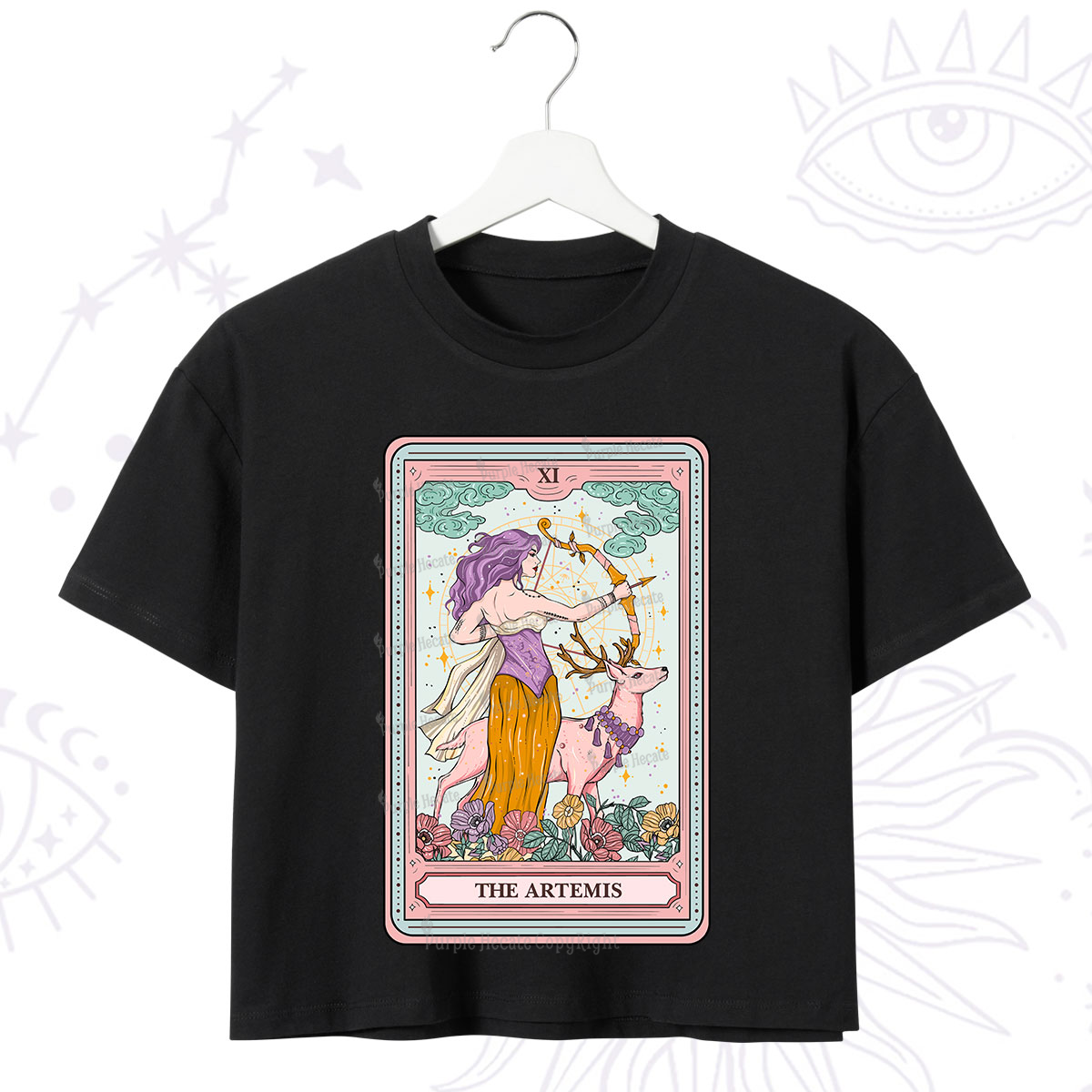Purplehecate The Artemis Tarot Card Crop T-Shirt