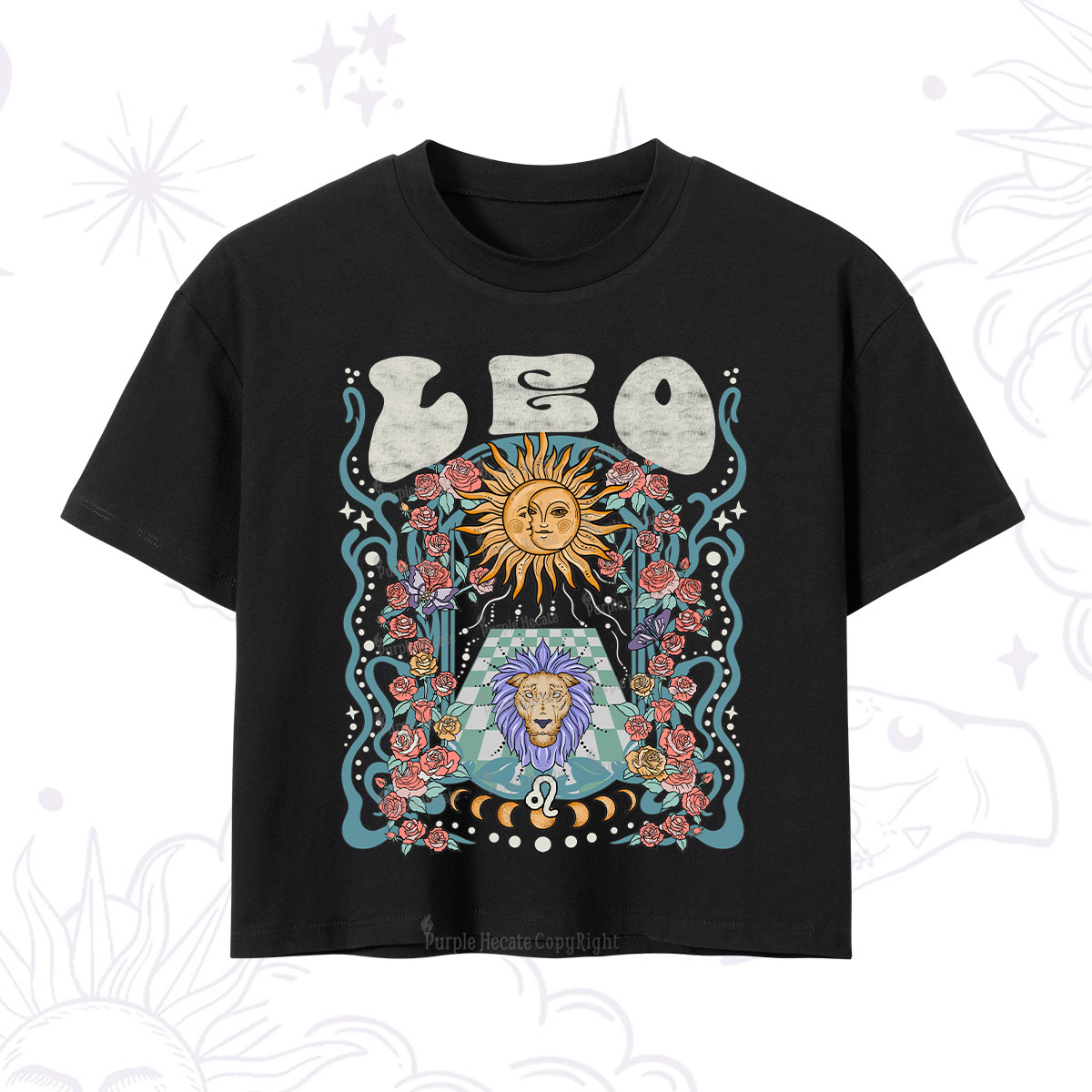 Purplehecate Leo Spirit Zodiac Crop T-Shirt