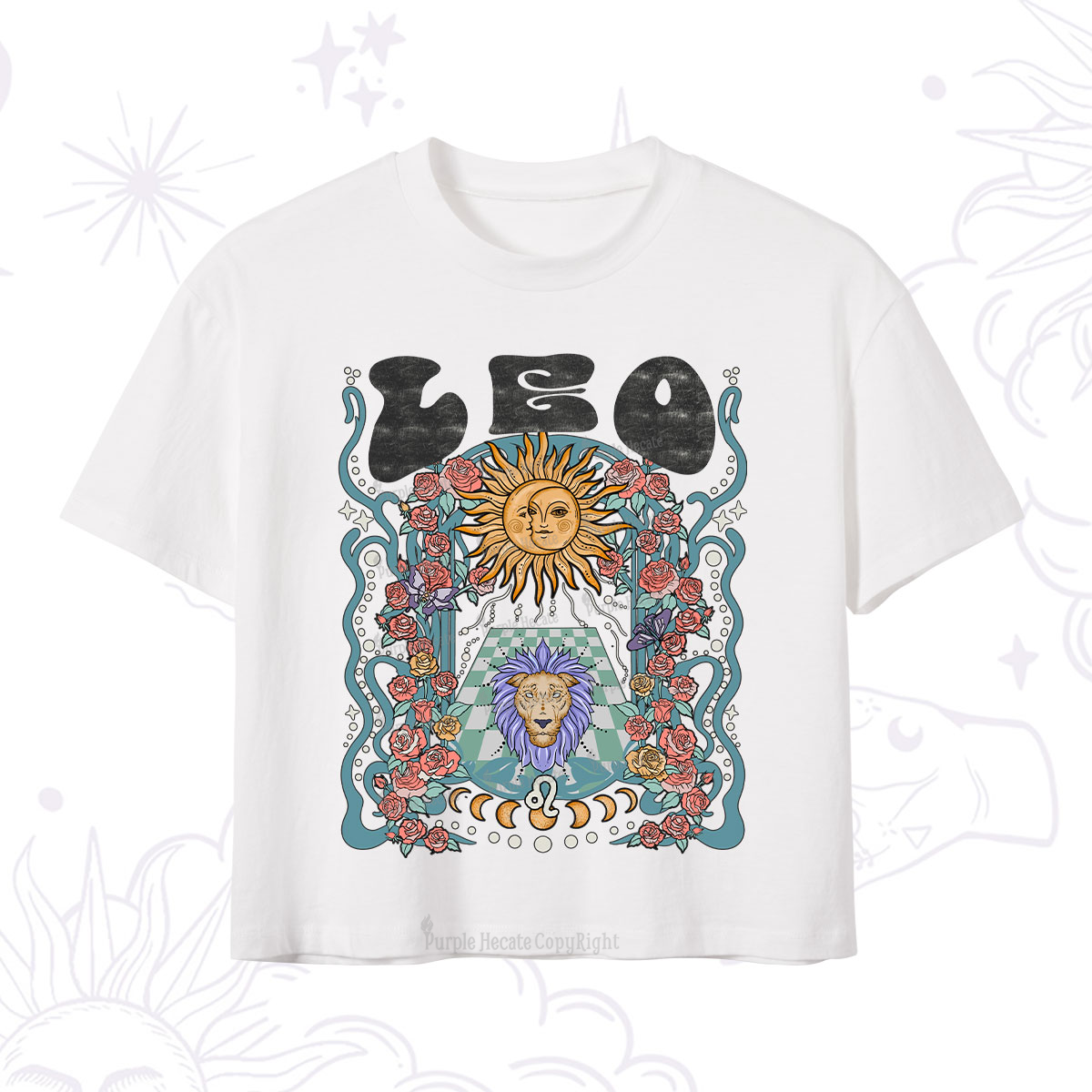 Purplehecate Leo Spirit Zodiac Crop T-Shirt