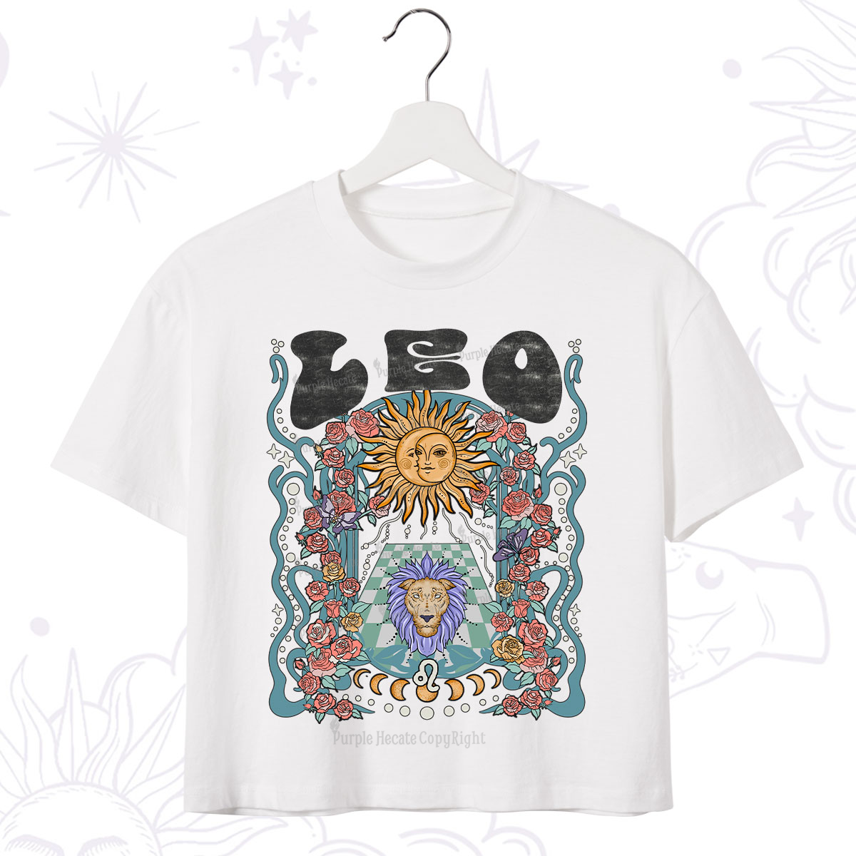 Purplehecate Leo Spirit Zodiac Crop T-Shirt