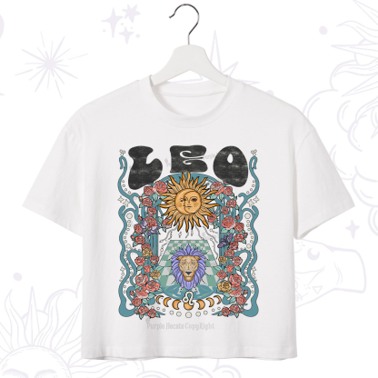 Purplehecate Leo Spirit Zodiac Crop T-Shirt