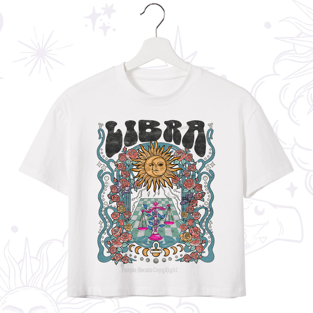 Purplehecate Libra Spirit Zodiac Crop T-Shirt