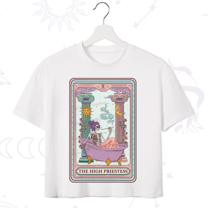 Purplehecate The Noble High Priestess Tarot Card Crop T-Shirt
