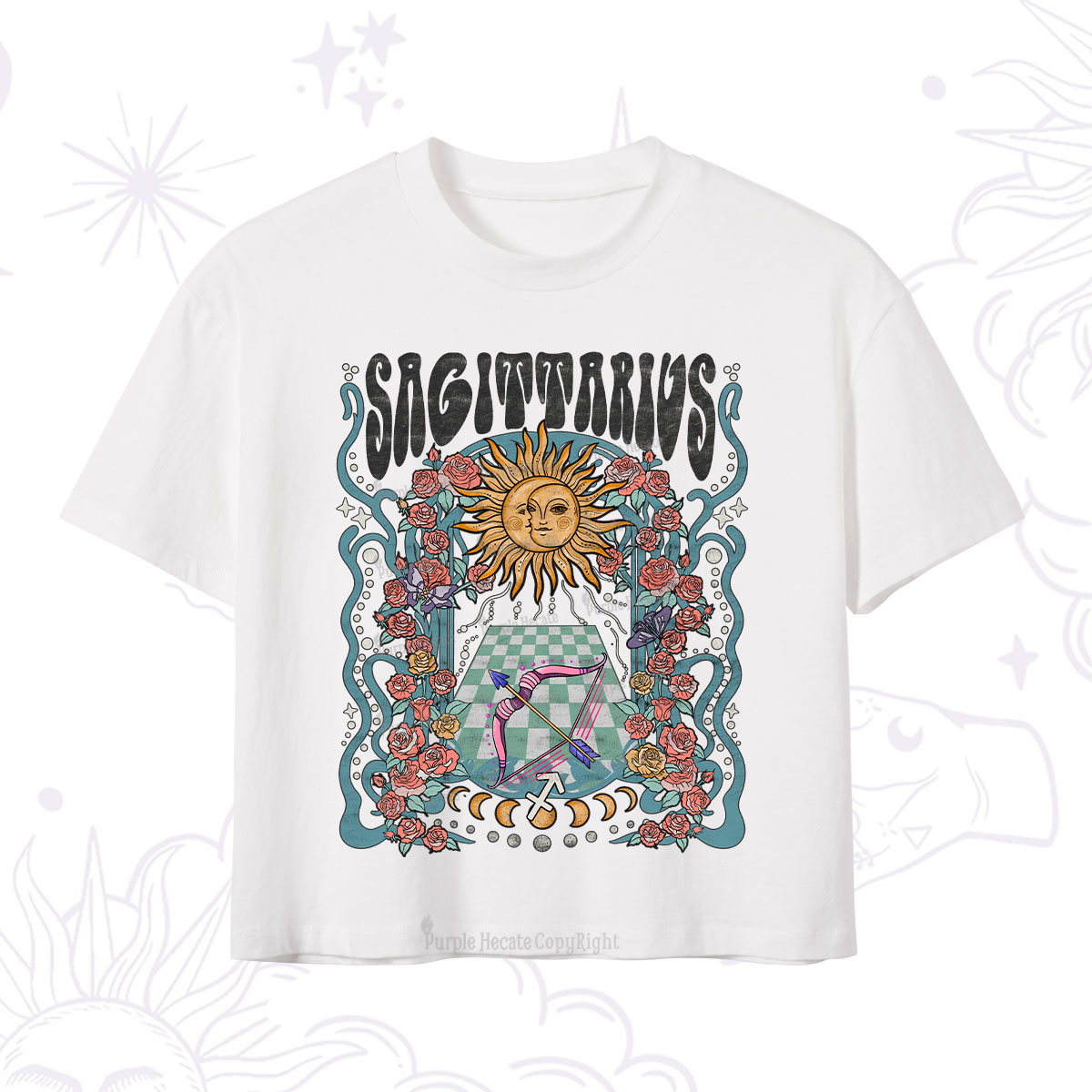 Purplehecate Sagittarius Spirit Zodiac Crop T-Shirt