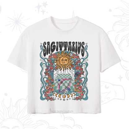 Purplehecate Sagittarius Spirit Zodiac Crop T-Shirt
