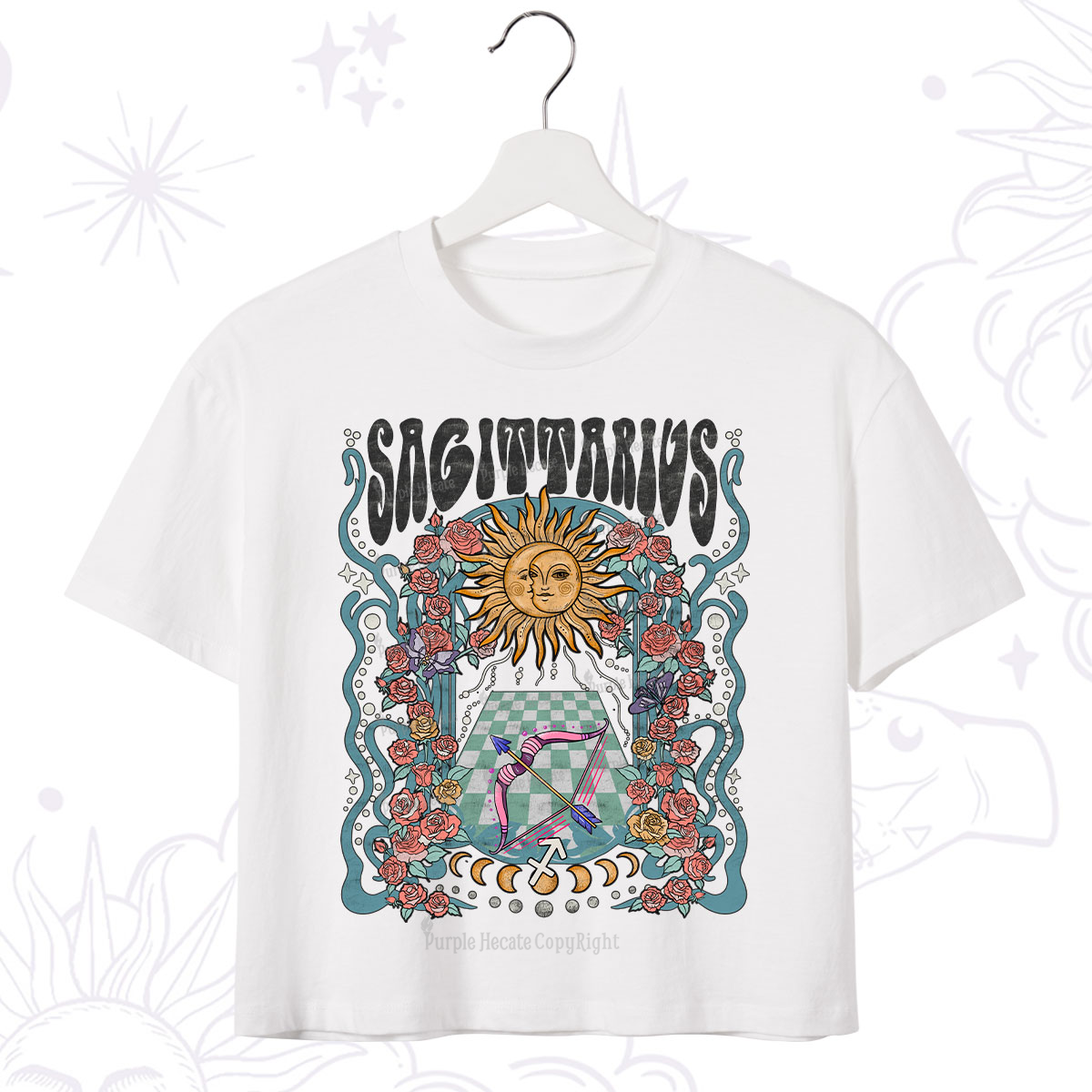 Purplehecate Sagittarius Spirit Zodiac Crop T-Shirt